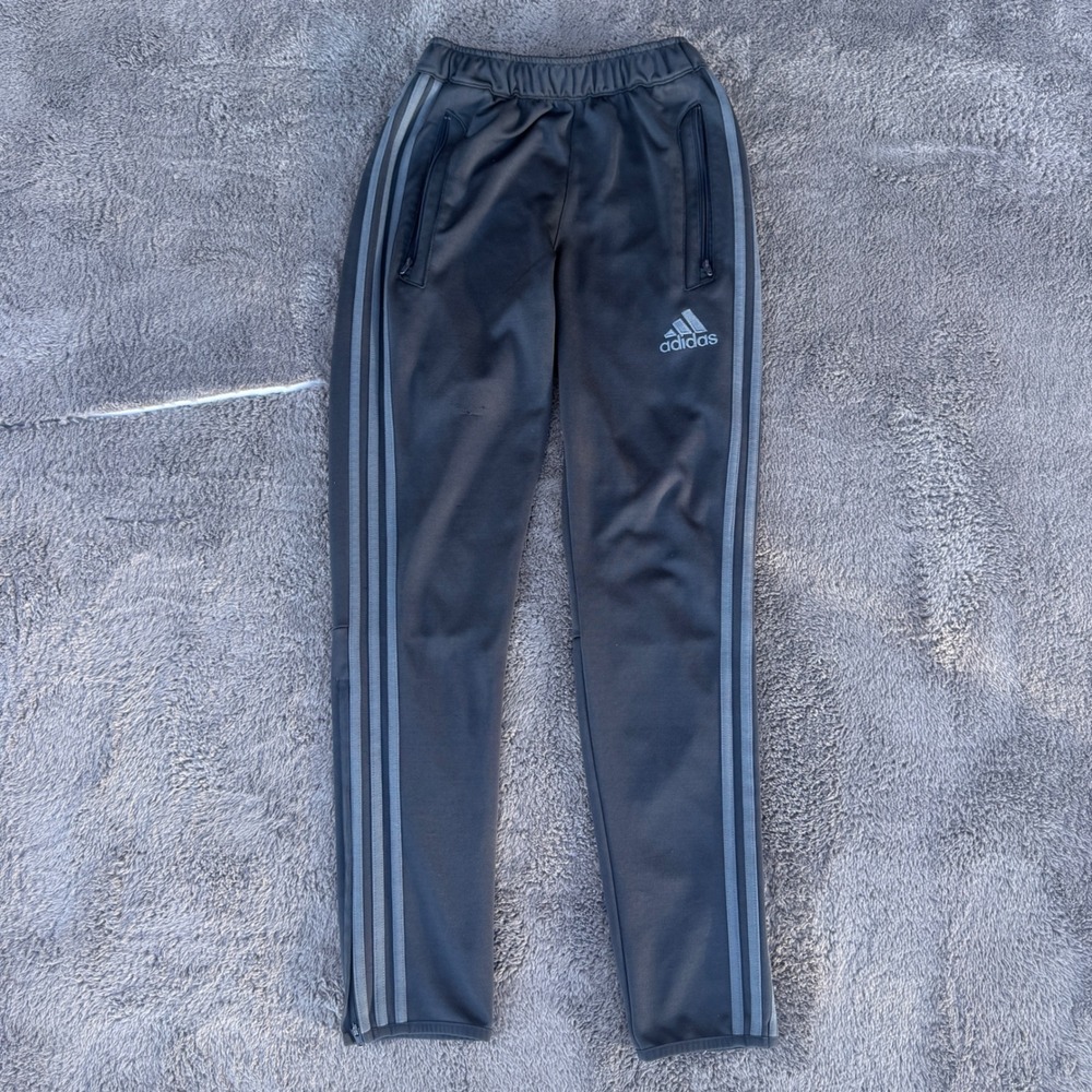 Adidas Track Pants Youth Large Gray Excellent Climacool Soccer Training Joggers